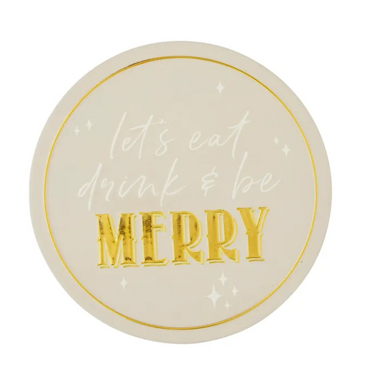 Merry Sparkle Round Ceramic Trivet