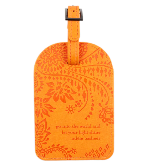 Intrinsic Luggage Tag 'Go into the World' - Sunrise Orange