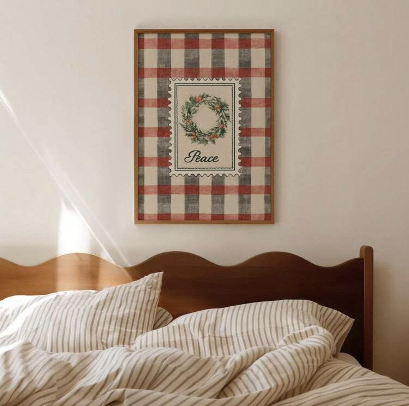 Wreath & Red Plaid Wall Art