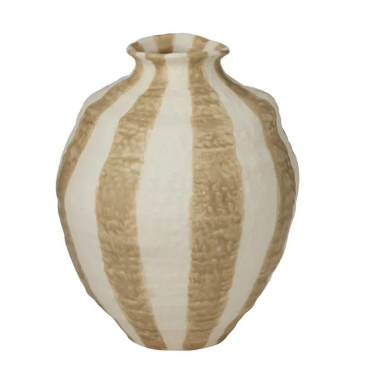 Rayas Ceramic Vase Tan
