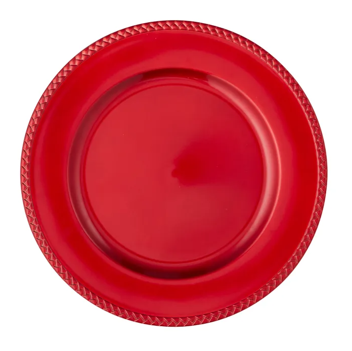 Braided Edge Charger Plate Red