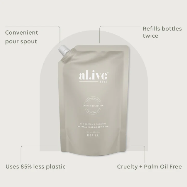 al.ive Sea Cotton & Coconut Wash Refill 1 litre