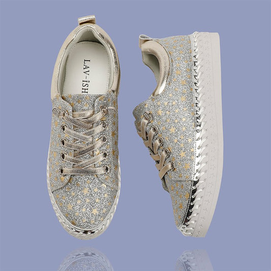 Glittery Silver Twinkle Sneakers Size 41