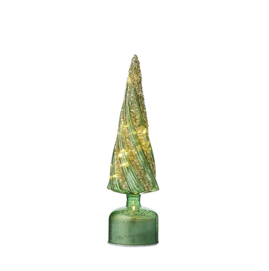 Swirly Cone LED Glass Tree