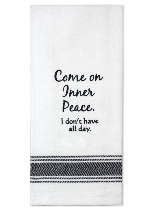 Tea Towel "Inner Peace" Saying