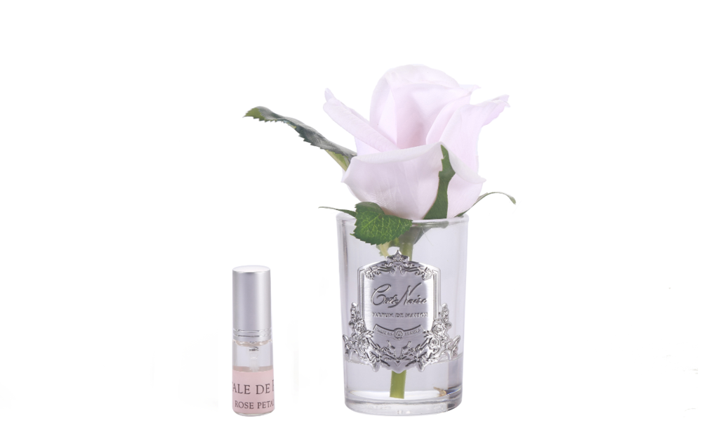 Cote Noire Rose Bud "French Pink" Clear/Silver