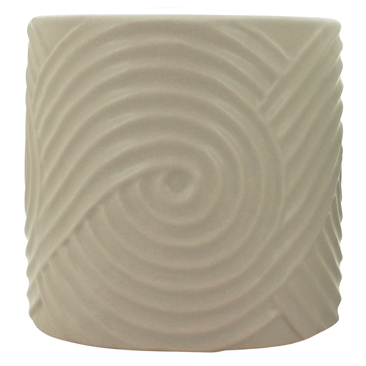 NF "Swirling" Planter Pot Taupe 17x17cm
