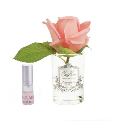 Cote Noire Rose Bud "White Peach" Clear/Silver