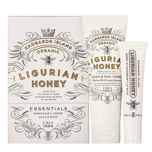 Maine Beach "Ligurian Honey & Italian Blood Orange" Essentials Duo Pack - Lip Lustre & Hand & Nail Creme