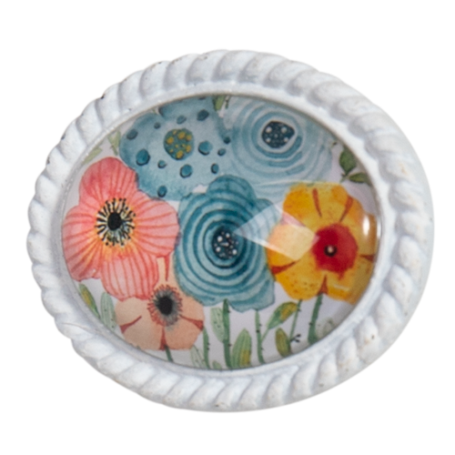 DWBH "Flowers" Door Knob with Glass Inset