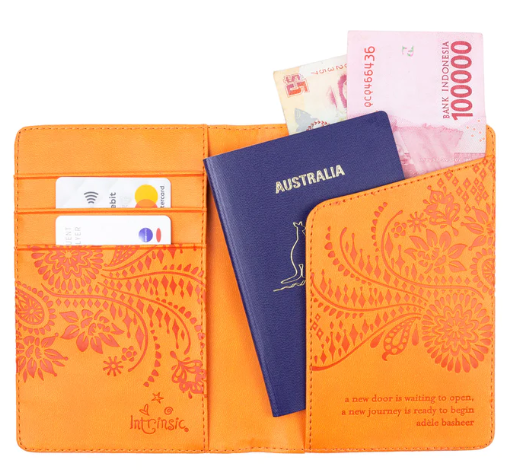 Intrinsic Passport Wallet "Every Journey is an Awakening" Sunrise Orange