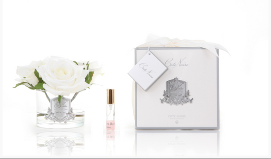 Cote Noire Five Roses "Ivory White" Clear/Silver