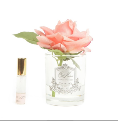 Cote Noire Single Rose "White Peach" Clear/Silver